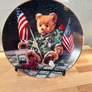 Patriotic Teddy Bear Decorative Plate